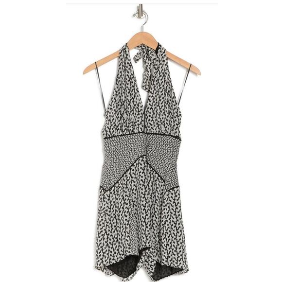 Reiss Mali-Mono Mixed Halter Neck Romper NWT - Picture 3 of 8